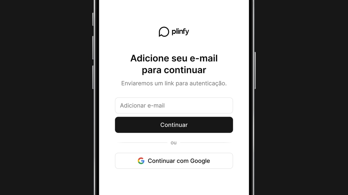 Ilustração da tela de criar conta da Plinfy