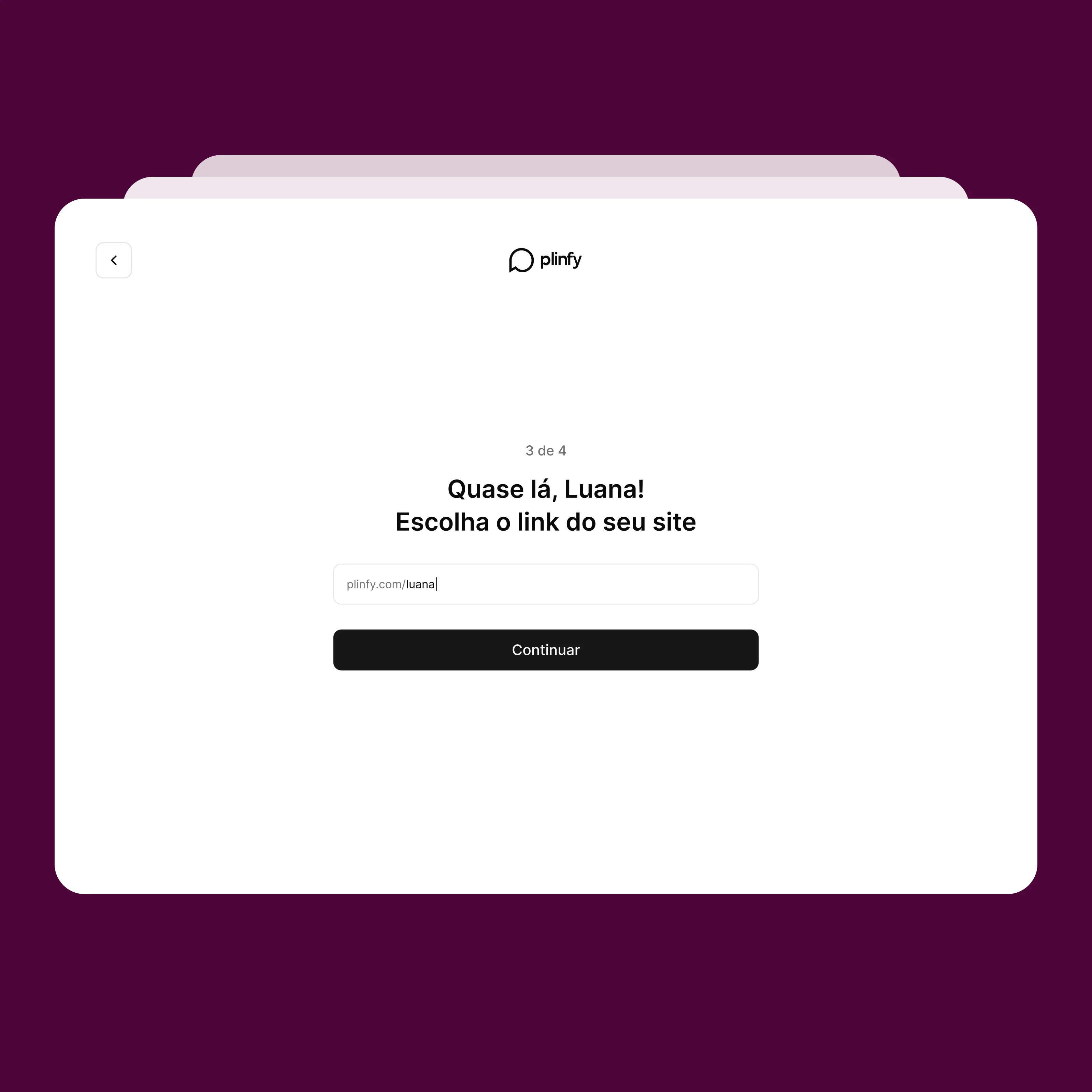 Imagem do site da Plinfy na página de onboarding